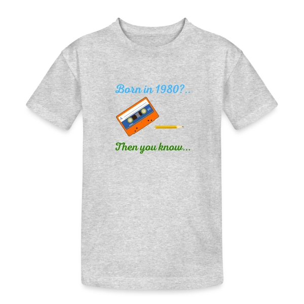 Né en 1980 Cassette sur T-shirt coton épais ado