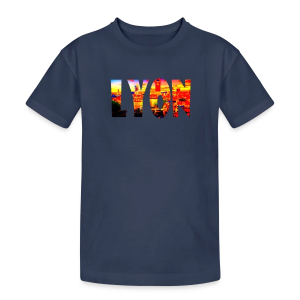 Lyon Cité Vibrante sur T-shirt coton épais ado