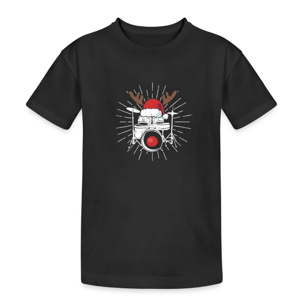 Batterie Pyjama Noël Festif sur T-shirt coton épais ado