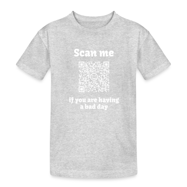 QR Code Message Doux : Raison de Sourire sur T-shirt coton épais ado