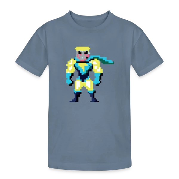 Super-Héros Pixel Franck sur T-shirt coton épais ado