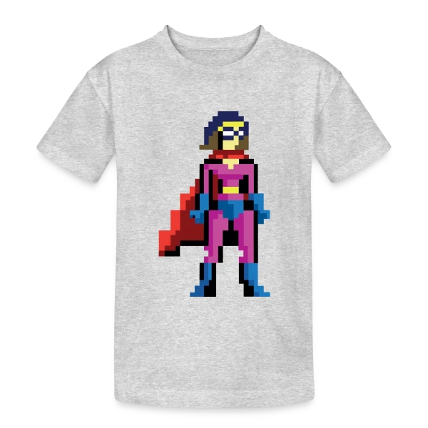 Super-Héroïne Pixel Anna sur T-shirt coton épais ado