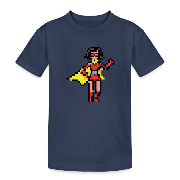 Super-Héroïne Rétro Mag sur T-shirt coton épais ado