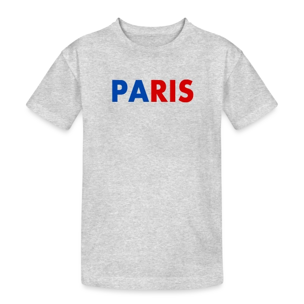 Paris Tricolore Typographie sur T-shirt coton épais ado
