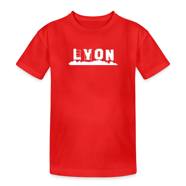 Lyon Minimaliste Blanc sur T-shirt coton épais ado