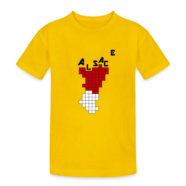 Alsace Pixel Art - Humour Rétrogaming sur T-shirt coton épais ado
