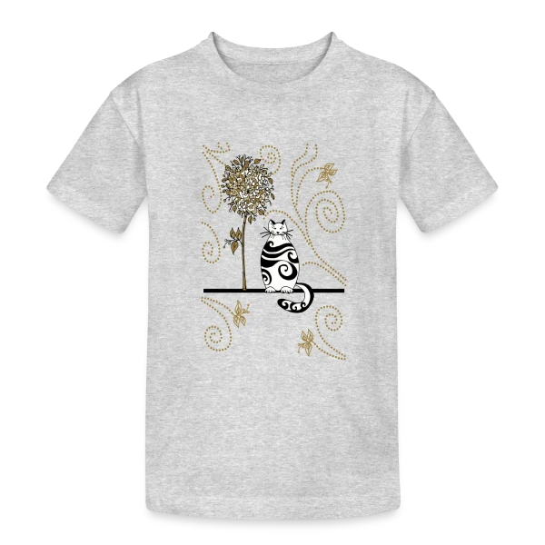 Félin Mystérieux sur T-shirt coton épais ado