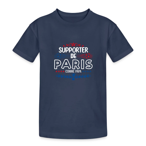 Supporter Football Parisien sur T-shirt coton épais ado
