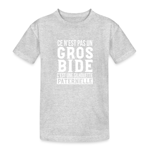 Papa Gros Bide - Silhouette Paternelle Humour sur T-shirt coton épais ado