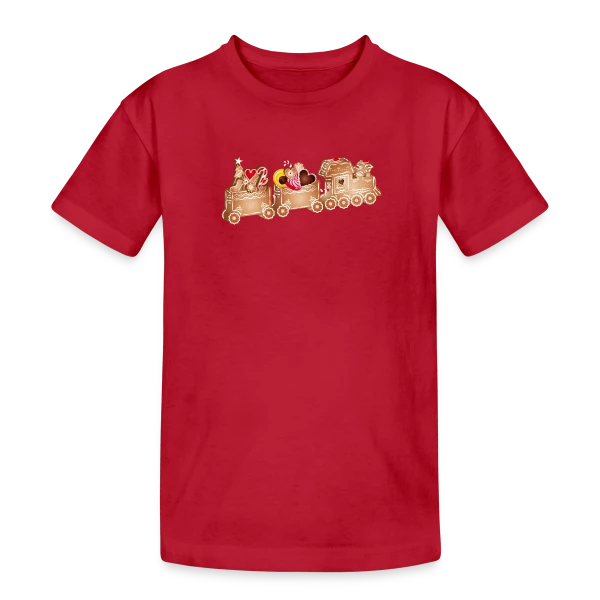 Adorable Train de Pain d'Épices 3D pour Noël sur T-shirt coton épais ado