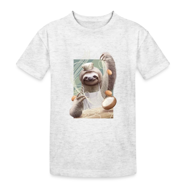 Paresseux Maître des Nouilles sur T-shirt coton épais ado