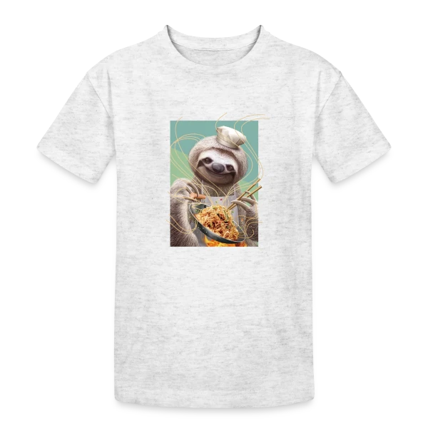 Le Paresseux Chef des Nouilles Sautées sur T-shirt coton épais ado