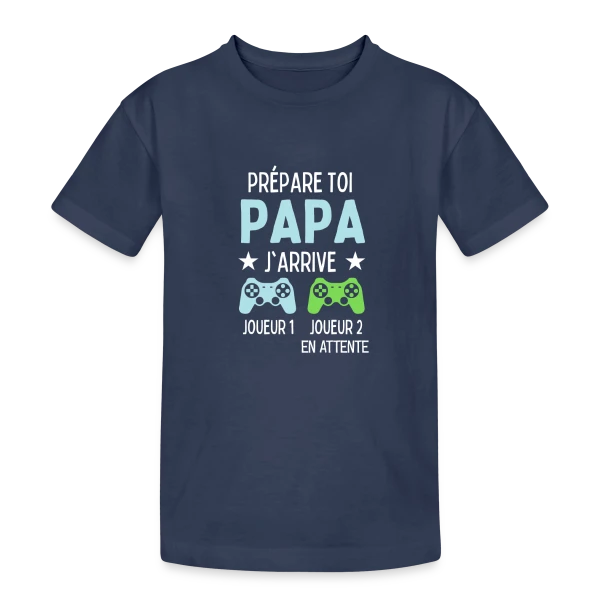 Futur Papa Gamer - Annonce Grossesse Humour sur T-shirt coton épais ado