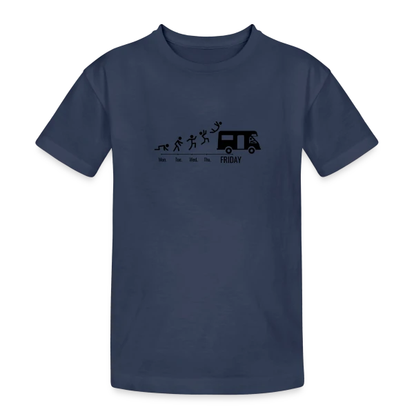 Conducteur de Camping-Car en Week-End sur T-shirt coton épais ado