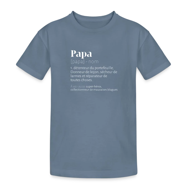 Papa Bricoleur - Définition Humour Fête des Pères sur T-shirt coton épais ado