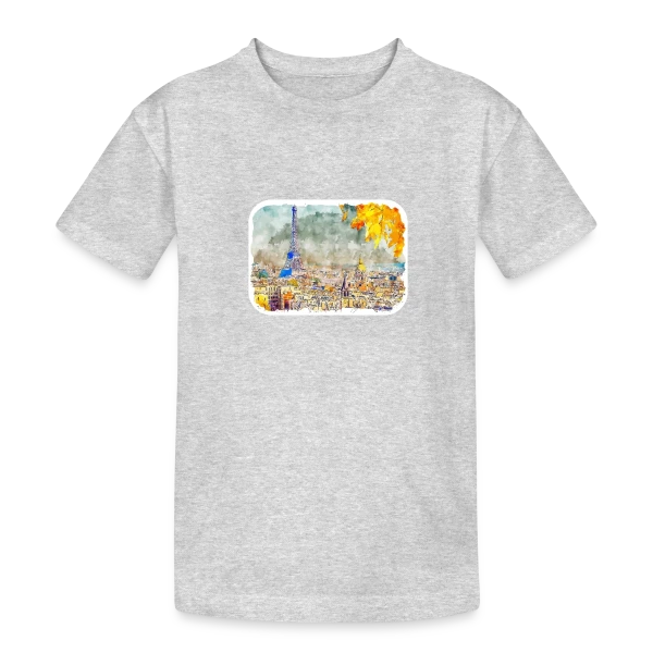 Paris Aquarelle Automnale sur T-shirt coton épais ado
