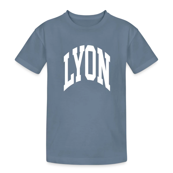 Ville de Lyon sur T-shirt coton épais ado