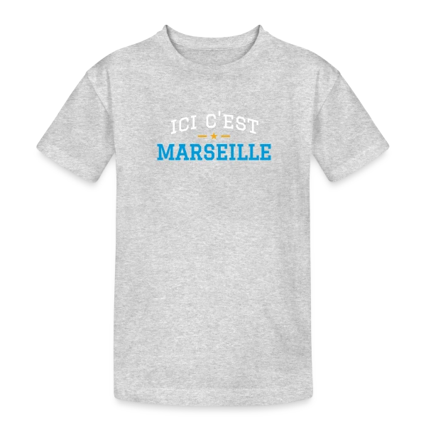 Ici C'est Marseille Fierté sur T-shirt coton épais ado
