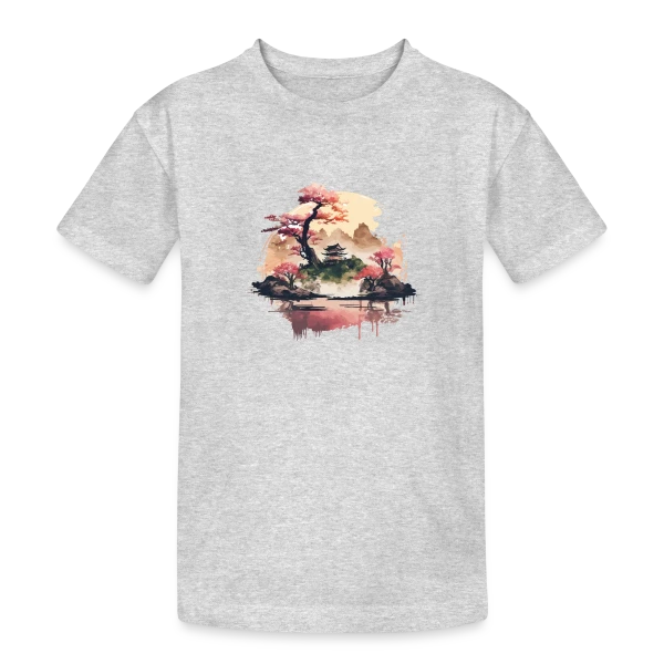 Paysage Japonais Onirique sur T-shirt coton épais ado