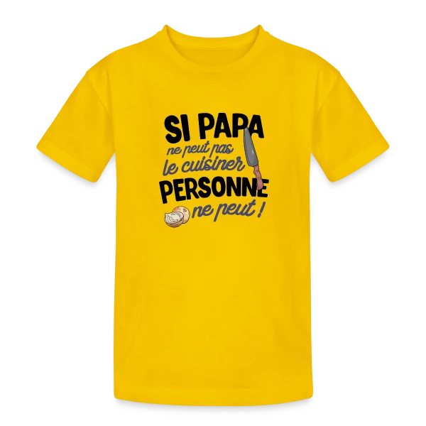 Papa Cuisinier - Le Maître des Fourneaux sur T-shirt coton épais ado