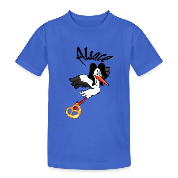 Logo Cigogne Alsace sur T-shirt coton épais ado