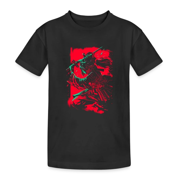 Fille Samurai Anime au Katana sur T-shirt coton épais ado