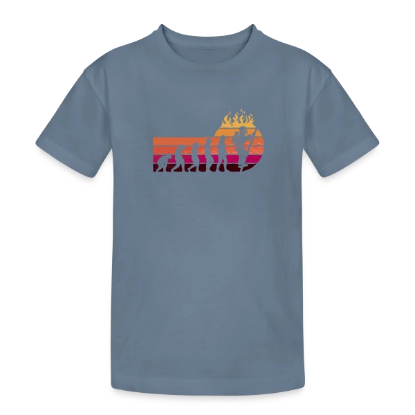 Évolution Pompier Rétro – Métier de Héros sur T-shirt coton épais ado