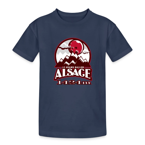 Alsace : Le Grand Ballon des Vosges (1424m) sur T-shirt coton épais ado