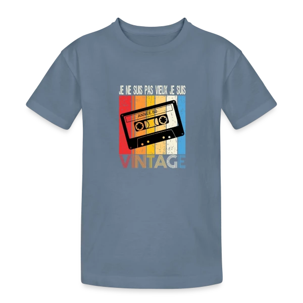 Cassette Années 80 Vintage sur T-shirt coton épais ado