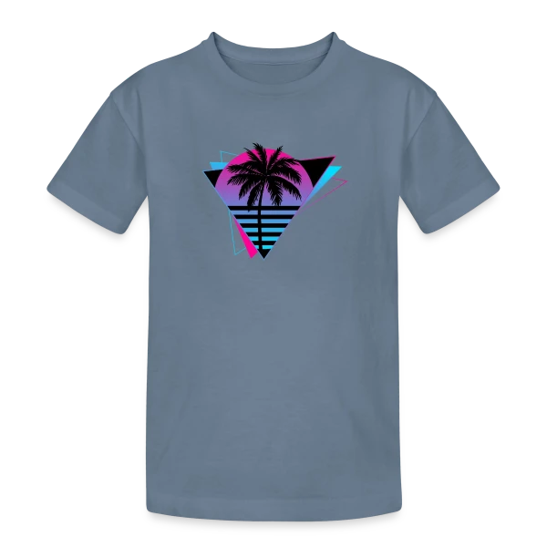 Palmier Rétro Synthwave sur T-shirt coton épais ado