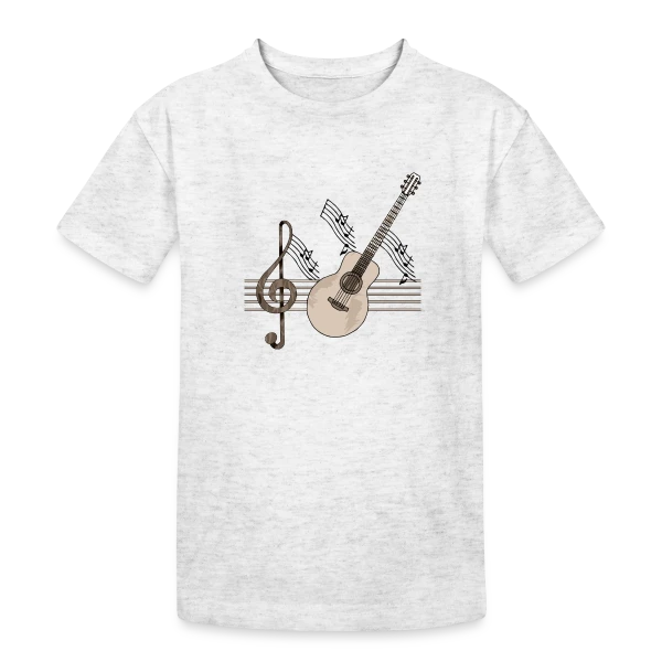 Guitare Passion Musique sur T-shirt coton épais ado