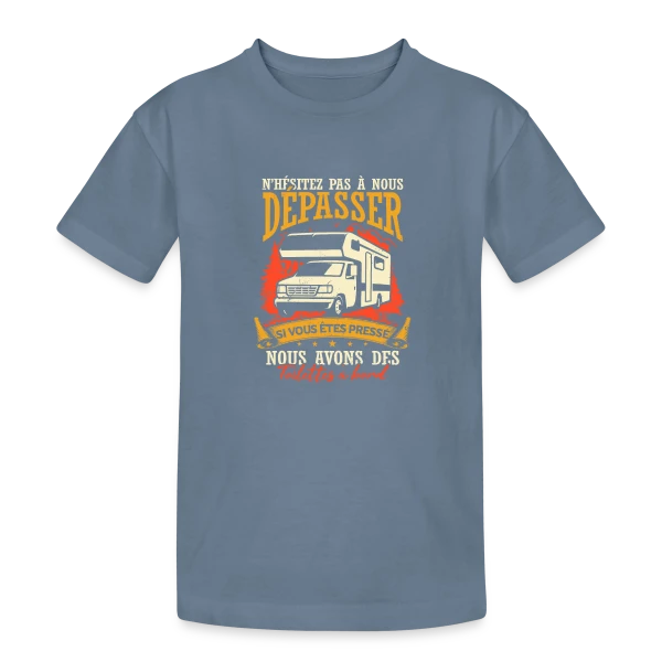 Drôle de Campeur en Camping-Car: Mes Vacances Parfaites! sur T-shirt coton épais ado