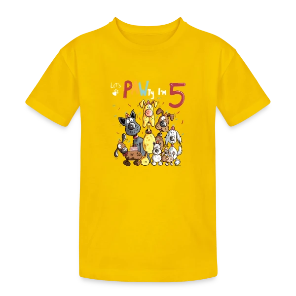 5 ans, Ma Fête Canine sur T-shirt coton épais ado