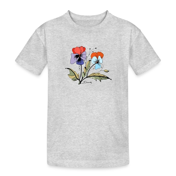 Éclat Floral sur T-shirt coton épais ado