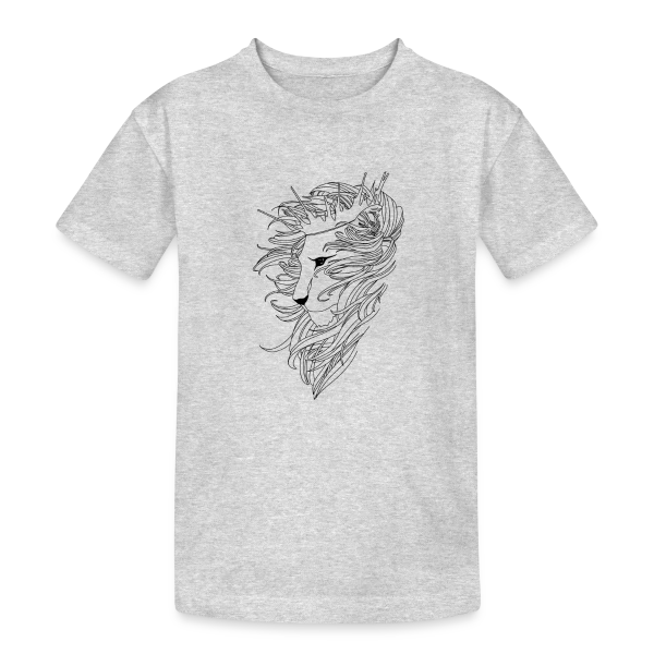 Lion Majestueux Couronné sur T-shirt coton épais ado