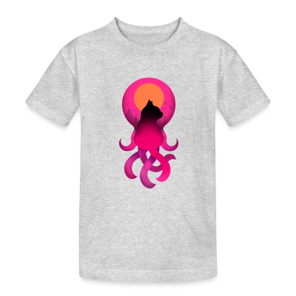 Octo-Chat Fantastique sur T-shirt coton épais ado