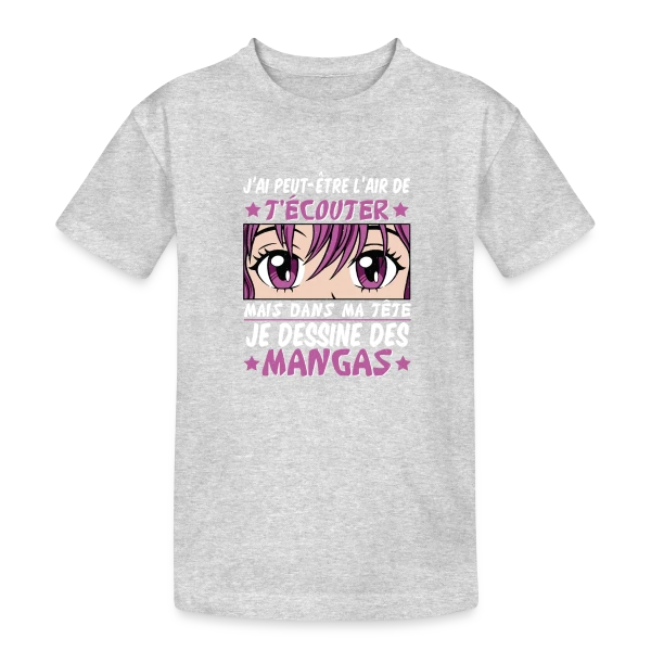 Fan d'Anime & Dessinateur Manga sur T-shirt coton épais ado