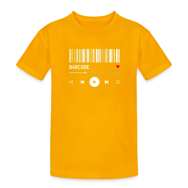 Barre de Lecture Musicale Cœur sur T-shirt coton épais ado