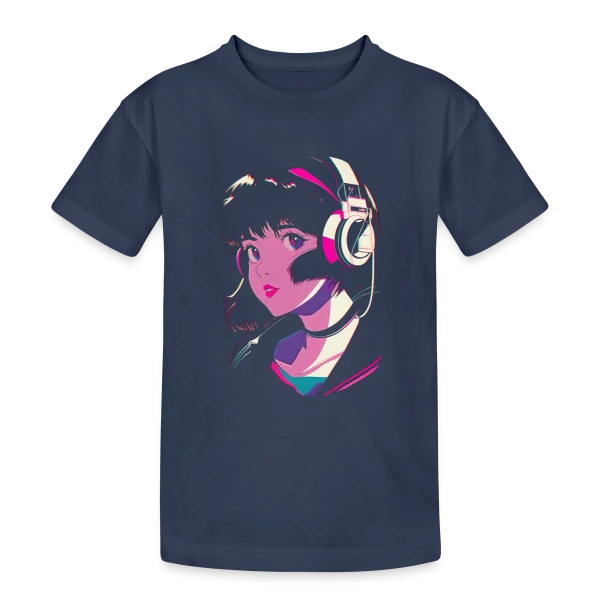 Fille Anime Esthétique Lo-Fi J-Pop sur T-shirt coton épais ado