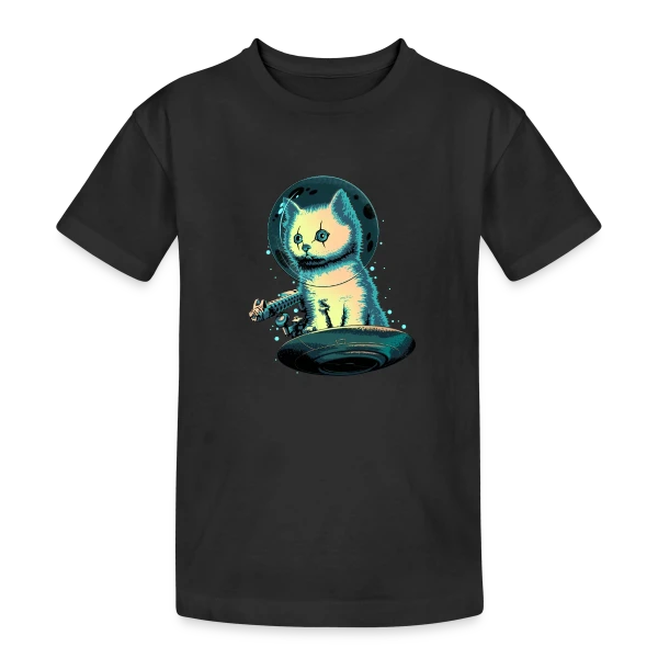 Le Protecteur Félin sur T-shirt coton épais ado