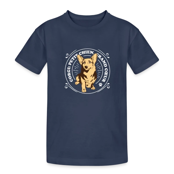 Corgi: Petit Chien, Grand Cœur - Amour Canin sur T-shirt coton épais ado