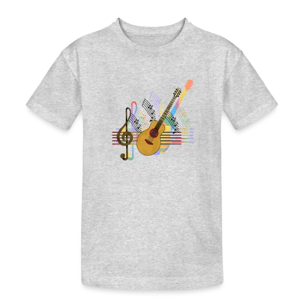 Passion Guitare sur T-shirt coton épais ado