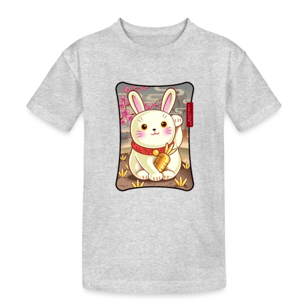Lapin de la Chance Zen sur T-shirt coton épais ado