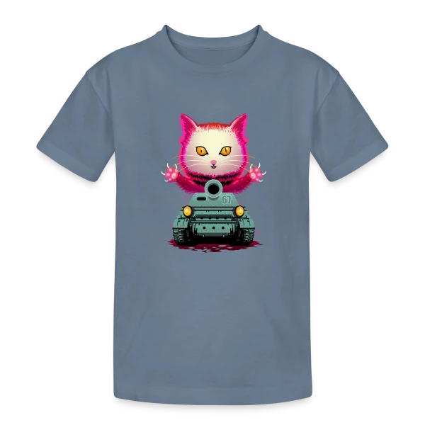 Chat de Guerre : L'Invasion Féline sur T-shirt coton épais ado
