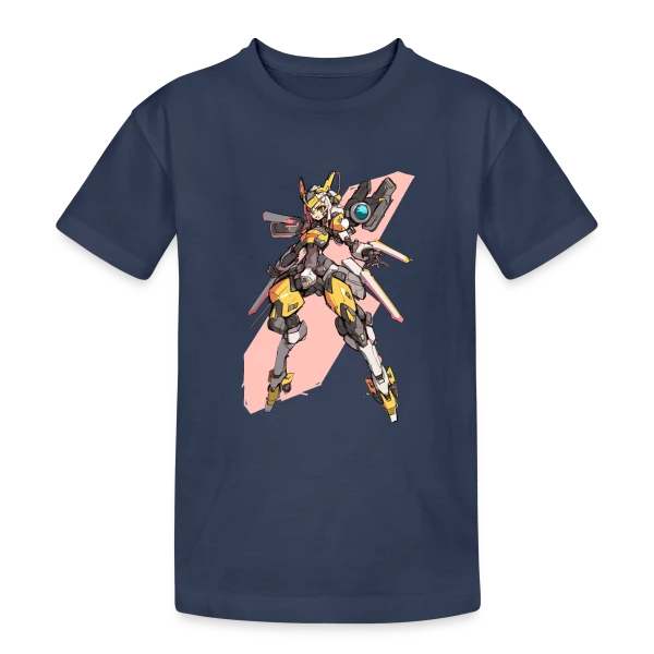 Fille Cyborg Mecha Anime Rétro 90s sur T-shirt coton épais ado