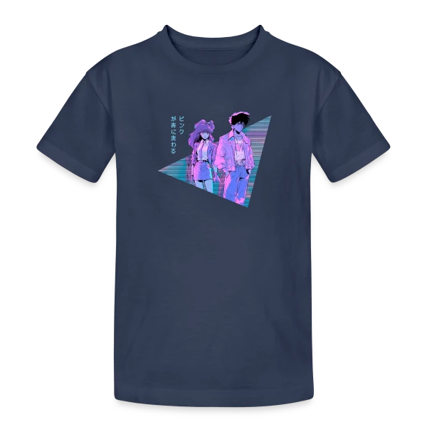 Couple Anime Vaporwave Mélancolie Esthétique sur T-shirt coton épais ado