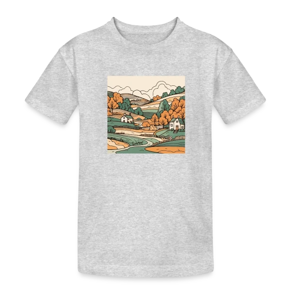 Douceur du Paysage Champêtre sur T-shirt coton épais ado
