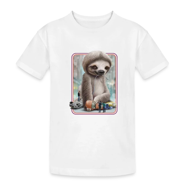 Attaque de Paresseux Géant sur T-shirt coton épais ado