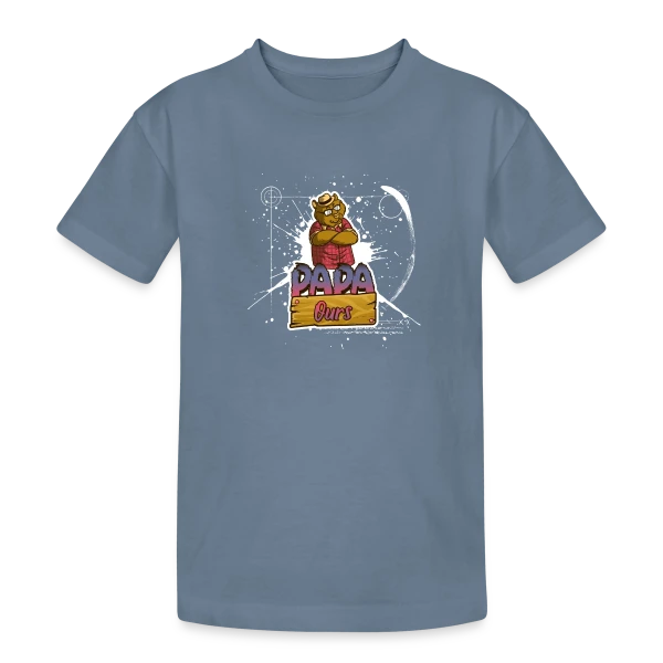 Humour 'Papa Ours' - Cadeau Fête des Pères Câlin sur T-shirt coton épais ado