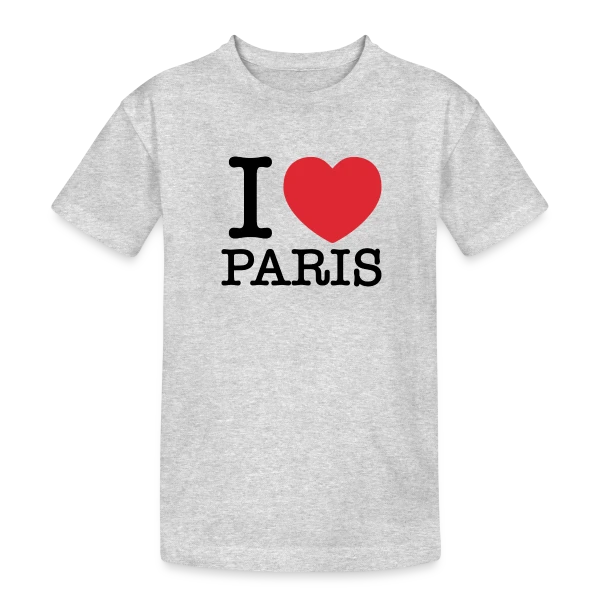 J'aime Paris Cœur Rouge sur T-shirt coton épais ado